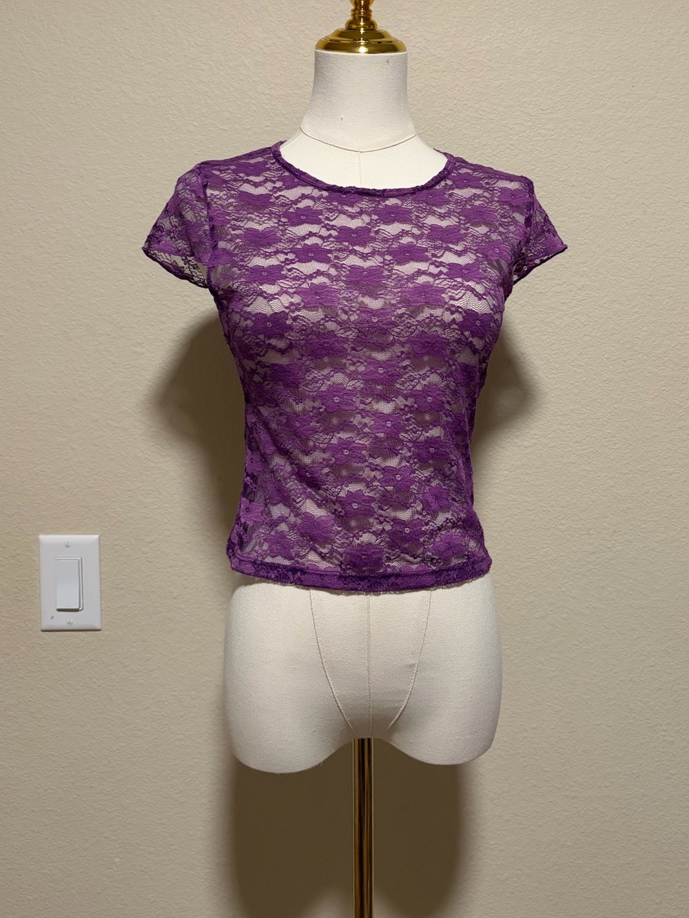 Rue21 Violet Lace Short Sleeve Top